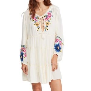 Free People spell on you embroidered mini dress